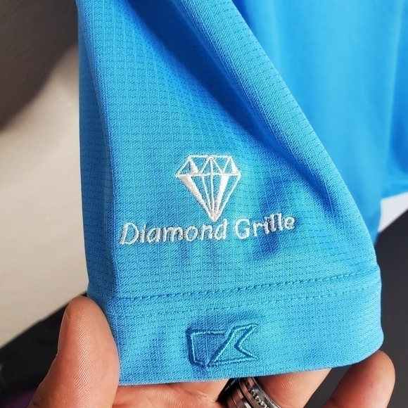 Cutter & Buck DryTec Short Sleeve Diamond Grille Golf Polo Blue Men's XL - Picture 8 of 11